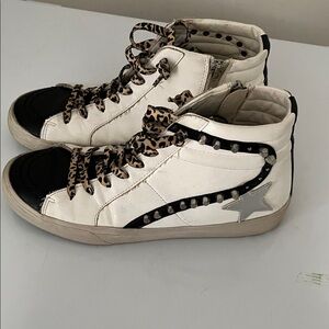 Shu Shop high-top  Sneakers with Leopard Laces and Star Detail